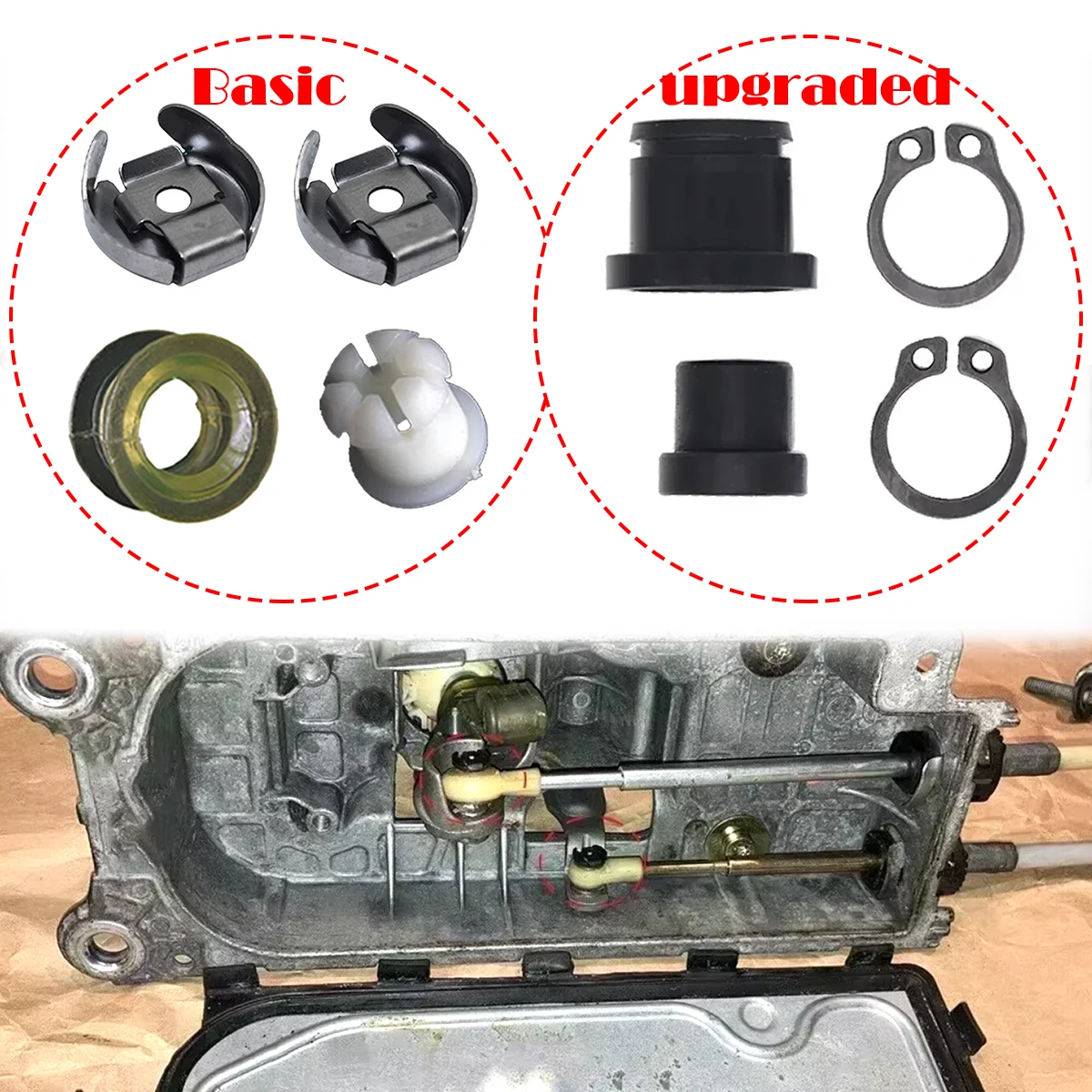 NEW Manual Gear Shift Lever Cable Bushing Clip Repair Kit For VW Polo Classic Derby 1998-2003Fox Seat león mk1 1999 Spare Parts