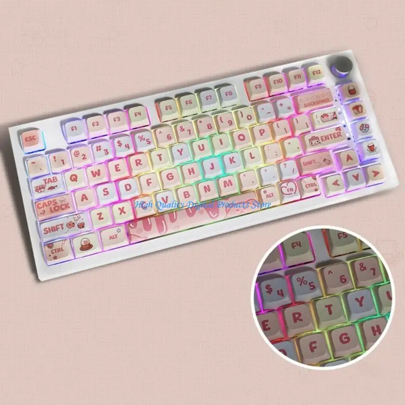

U2JE Creamy Strawberry Keycap 133 Keycaps Set for Mechanical Gaming Keyboard