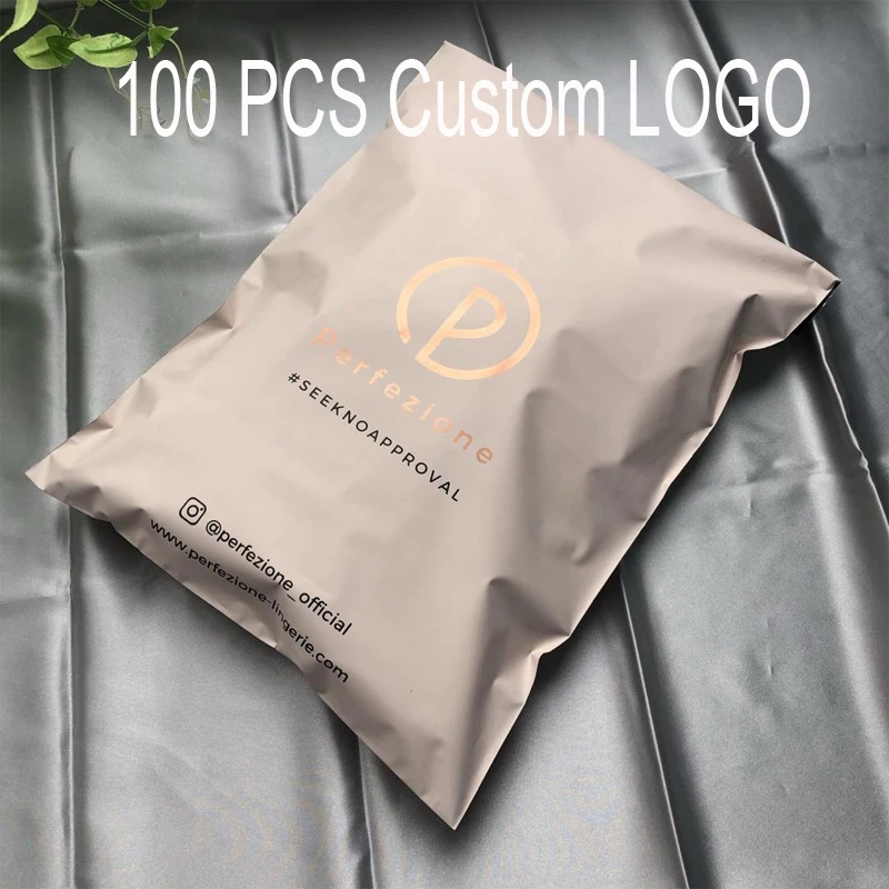 

biodegradable wholesale high quality peach custom printed rose logo poly pack mailers plastic packaging bag for clothing