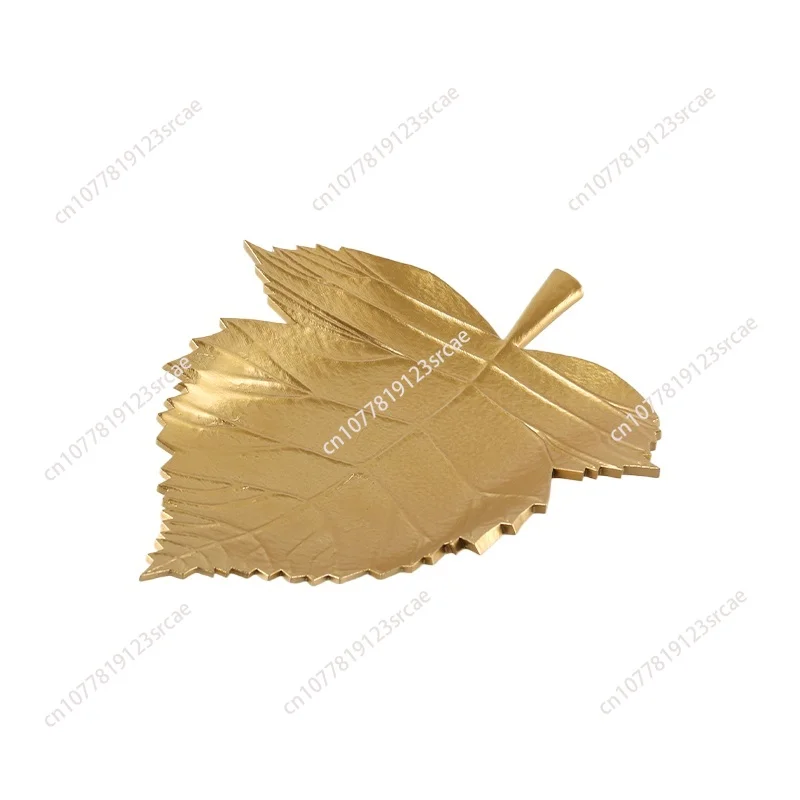 Luxury leaf-shaped serving tray engraved resin home decoration, with food serving platter pattern