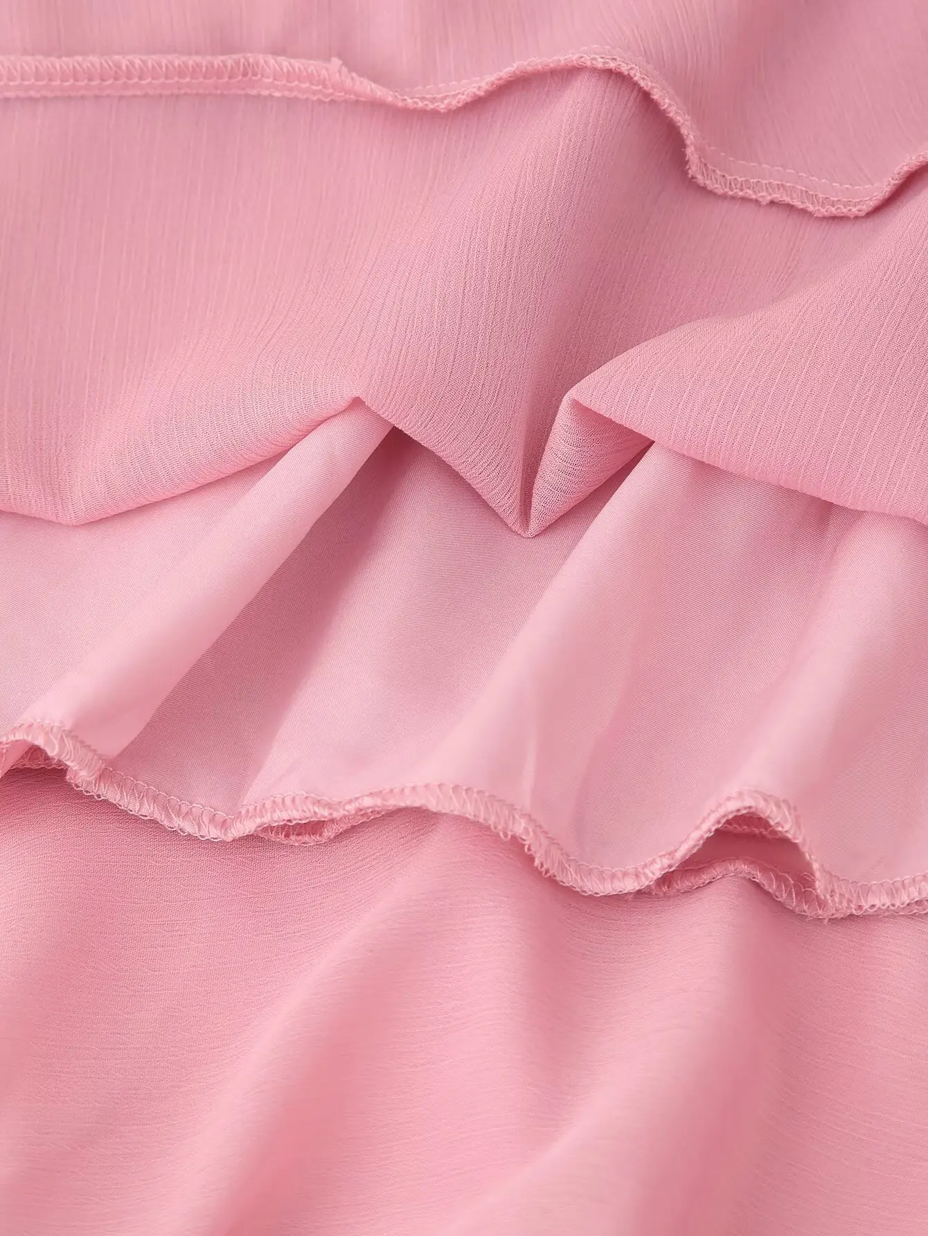 Estilo europeu e americano 2025 início do outono novo vestido de chiffon de manga comprida com babados em camadas