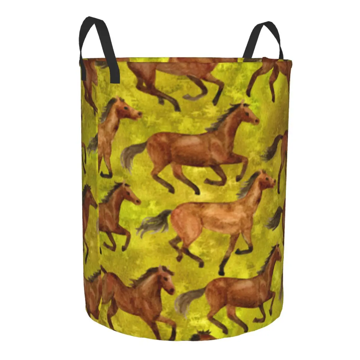 Running Horses Waterproof Storage Bag Household Dirty Laundry Basket Folding Clothes Organizer