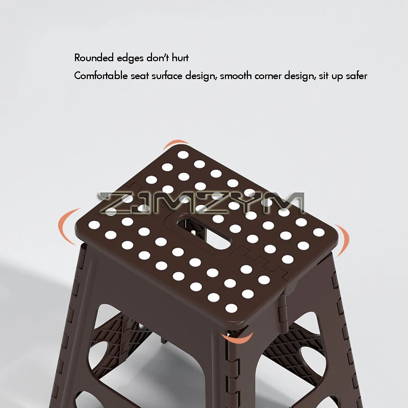 Foldable Step Stool Thicken Plastic Foldable Step Stool-Compact Plastic Portable Step Stool For Outdoor And Indoor image 3
