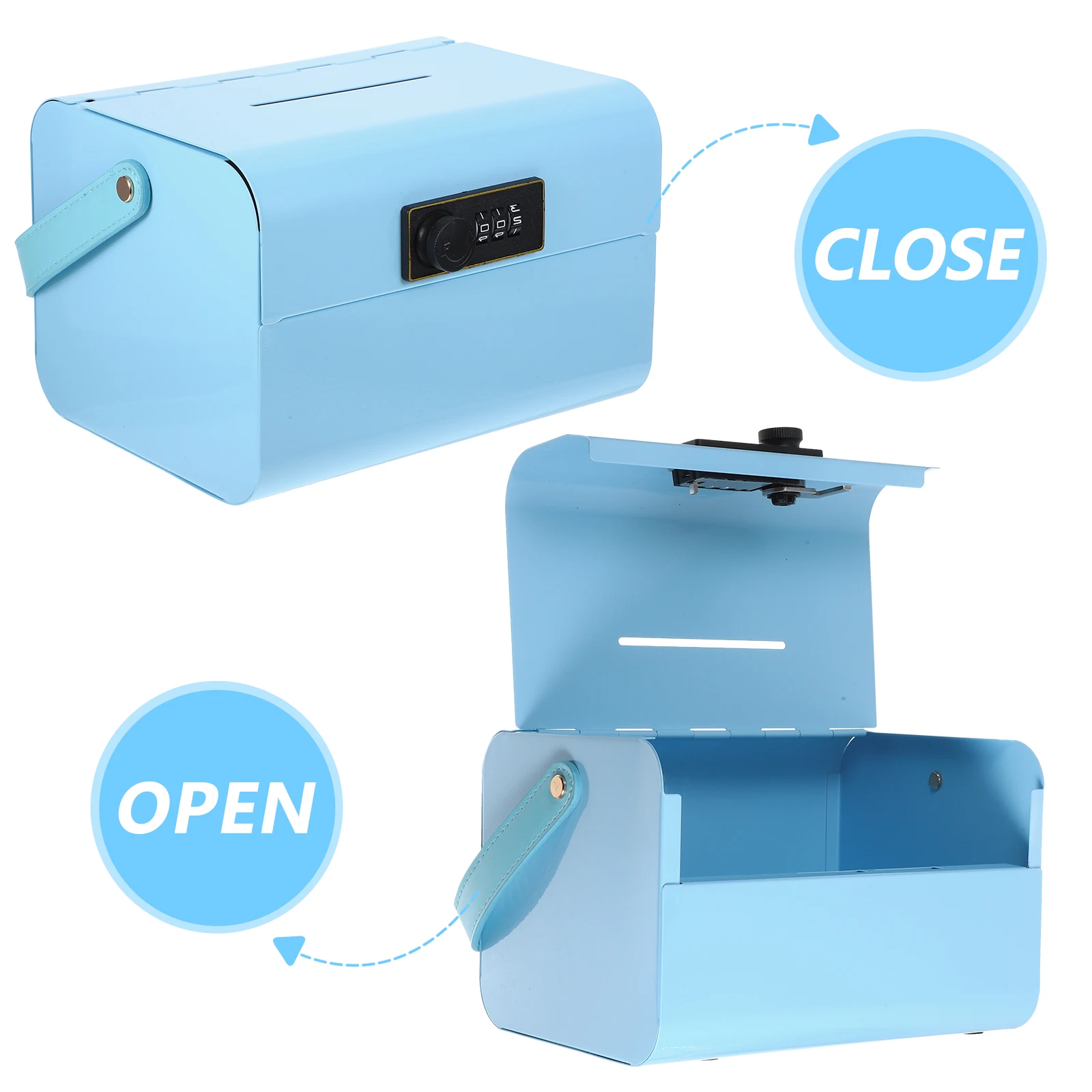 

Pig Bank Iron Box Копилка для купюр Игрушка для взрослых на открытом воздухе с замком Синий Большой Ретро Папа