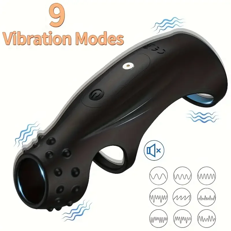 HESEKS Male Remote Vibrating Cock Silicone Sleeve Ring Delay Ejaculation Penis Enlargement Sex Toys For Men Testicle Vibrator