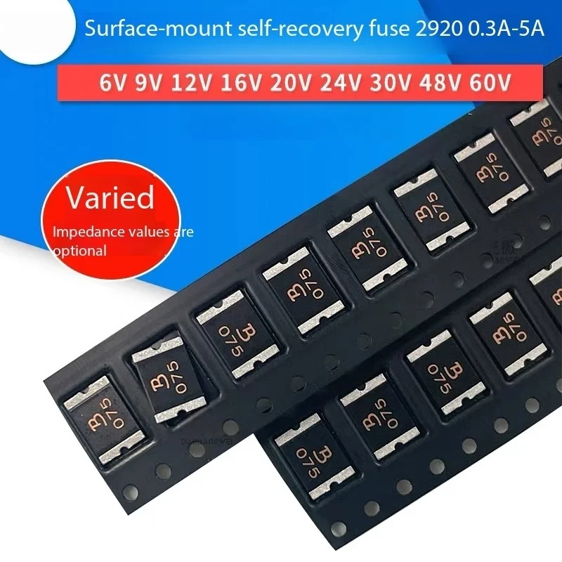 10PCS 2920 Self-Healing Patch PTTC Fuses Set 0.5A-6A/16V-60V Durable Electrical Insulation Fuses for Electronics