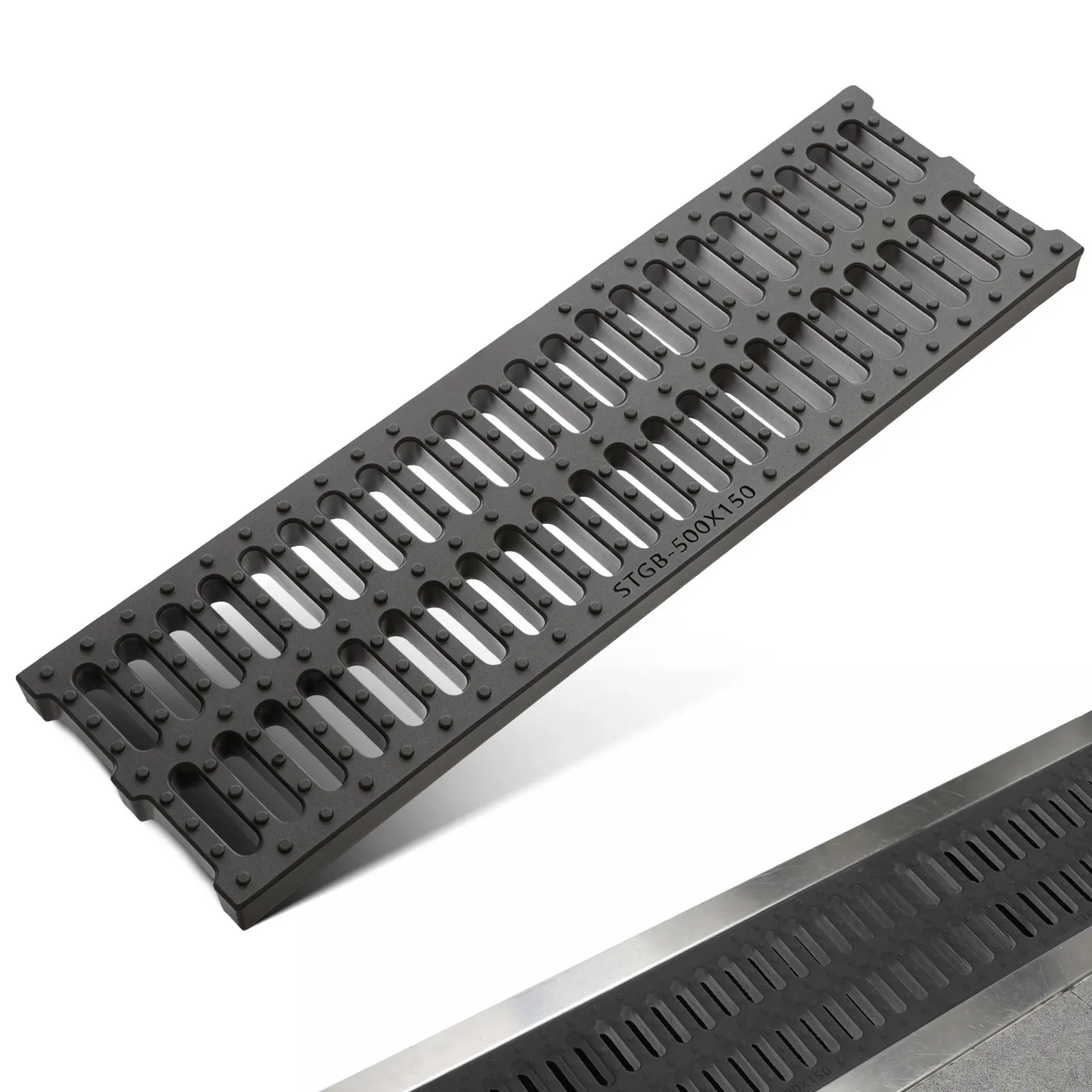 Plastic Drainage Grate for Kitchen Bathroom Outdoor Garage Driveway Patio Courtyard Shower Floor Sink Trench Channel Rainwater