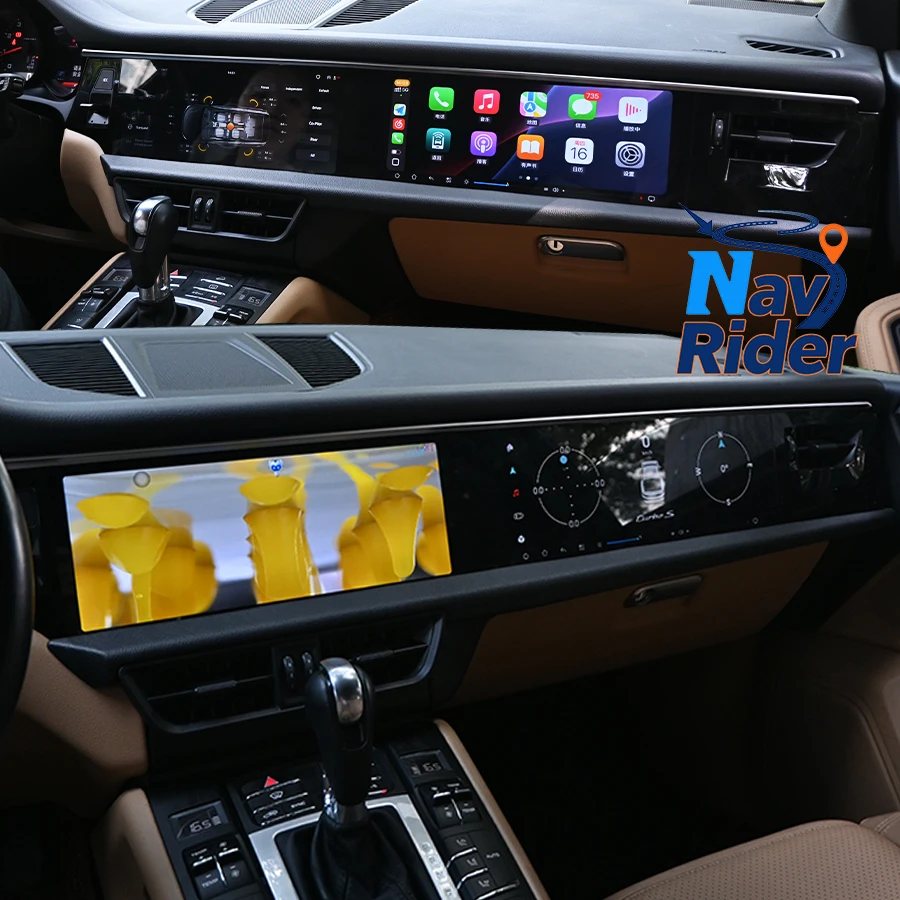 Multimedia Video Player Radio Head Unit Carplay For Porsche Macan 2011-2017 Dual Android Screen 2din Car GPS 8G+256GB Navigation