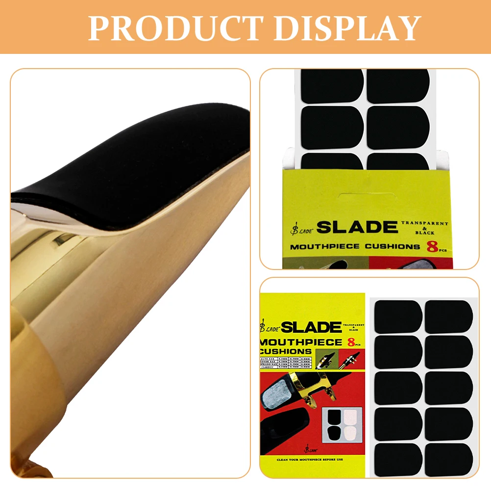 

10pcs Black 0.5mm Saxophone Mouthpieces Tooth Pads Silica Gel Cushions for Tenor Alto Clarinet Mouthpiece Comfort