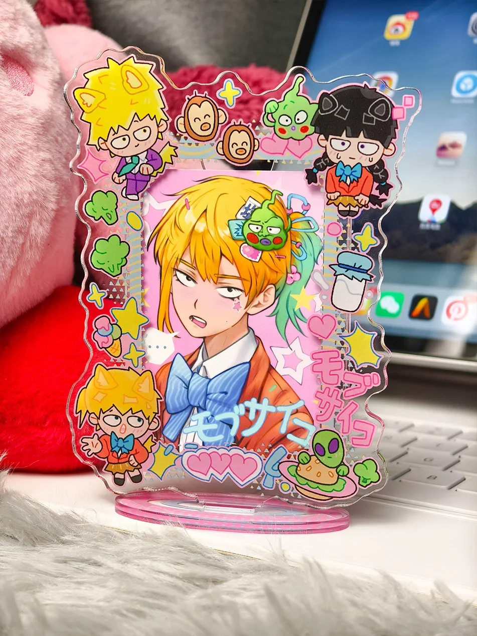 

Anime Mobu Saiko Hyaku Mob Psycho 100 Acrylic Cute Pretty Stand Figure Photo Frame Only Standing Plate Table Decor Xmas Gift