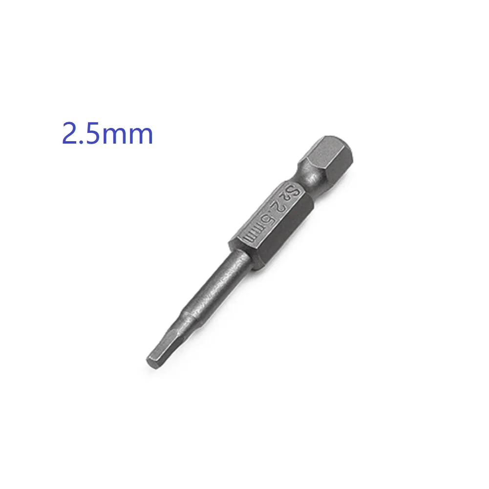 Punta de destornillador magnético, broca eléctrica Hexagonal de acero de aleación, vástago hexagonal de 1/4 pulgadas, longitud de 50mm, piezas de herramientas, 1 ud.