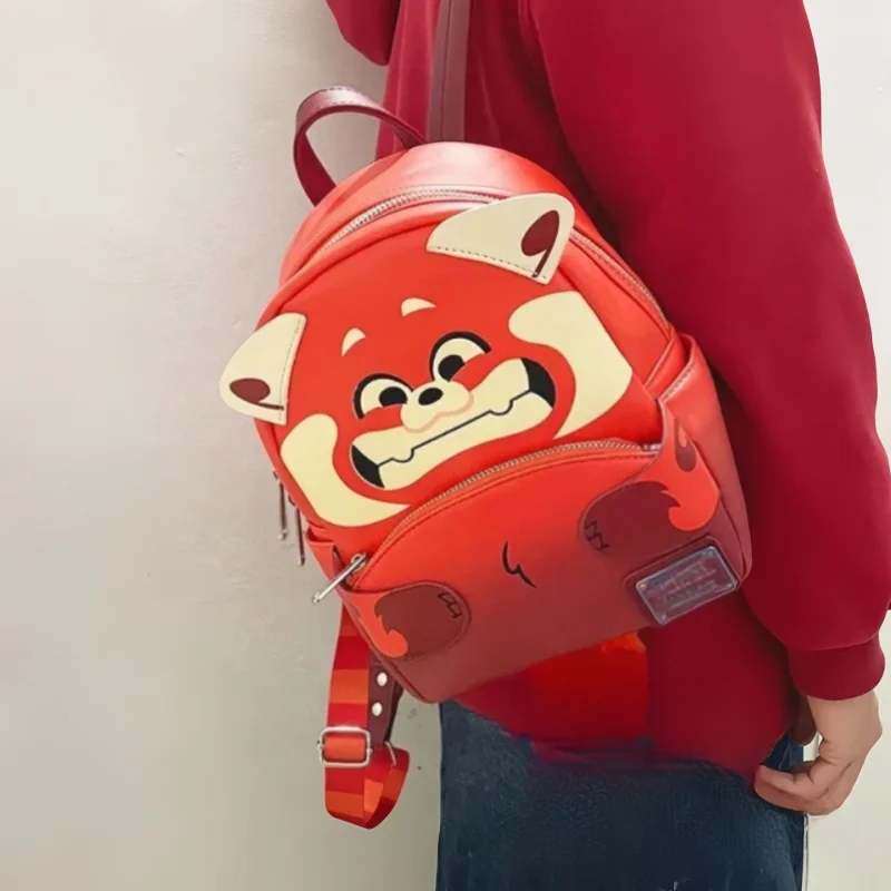 Mochila de Disney Loungefly Lesser Panda Meimei, bolso de hombro de doble correa, regalo de Navidad para niña