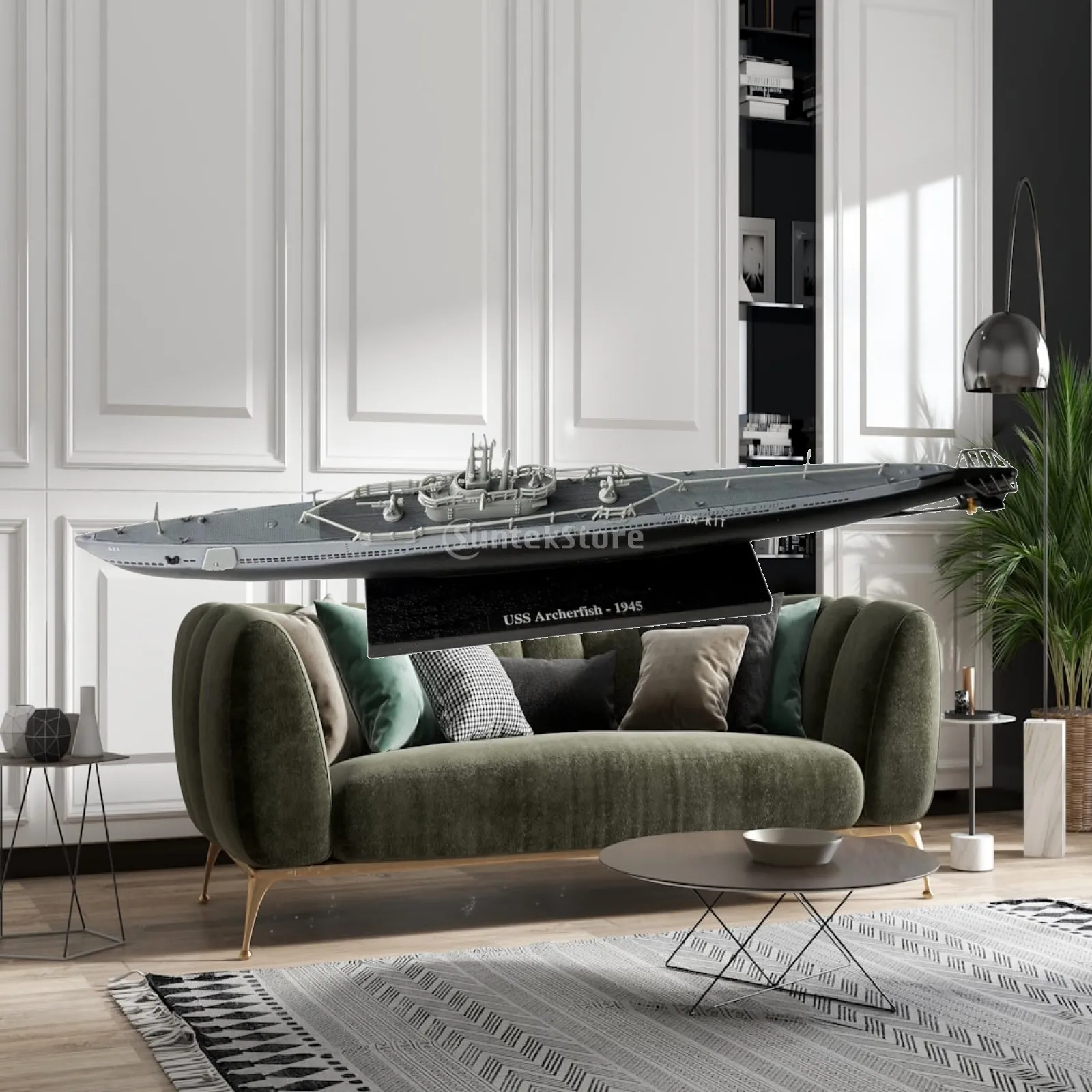 Modèle de croiseur sous-marin 1/350, modèle de bateau de simulation, objet de collection avec base de présentation, ornement pour salon, chambre à coucher, meuble TV