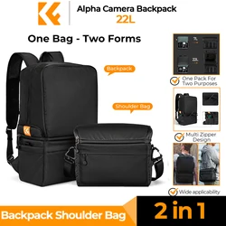 K & F Concept zaino per fotocamera 22L 2 In 1 borsa a tracolla per fotocamera per fotografi borsa da viaggio a tracolla per obiettivi per fotocamera Sony Canon Nikon