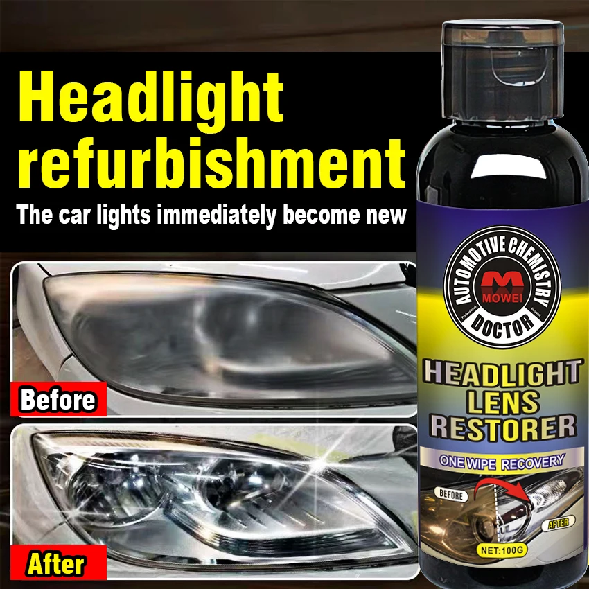 Multipurpose Headlight Restoration Solution for Clearing Oxidation, Blurring & Yellowing