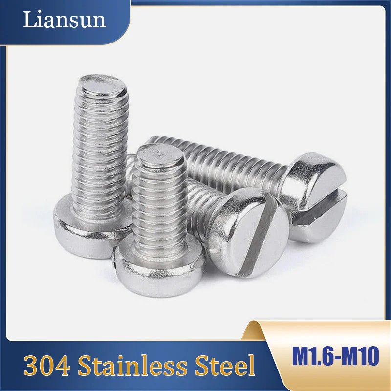 2-100pcs Slotted Cap Cheese Head Round Column Screw Bolt M1.6 M2 M2.5 M3 M4 M5 M6 M8 M10 304 Stainless Steel Length 3mm To 100mm
