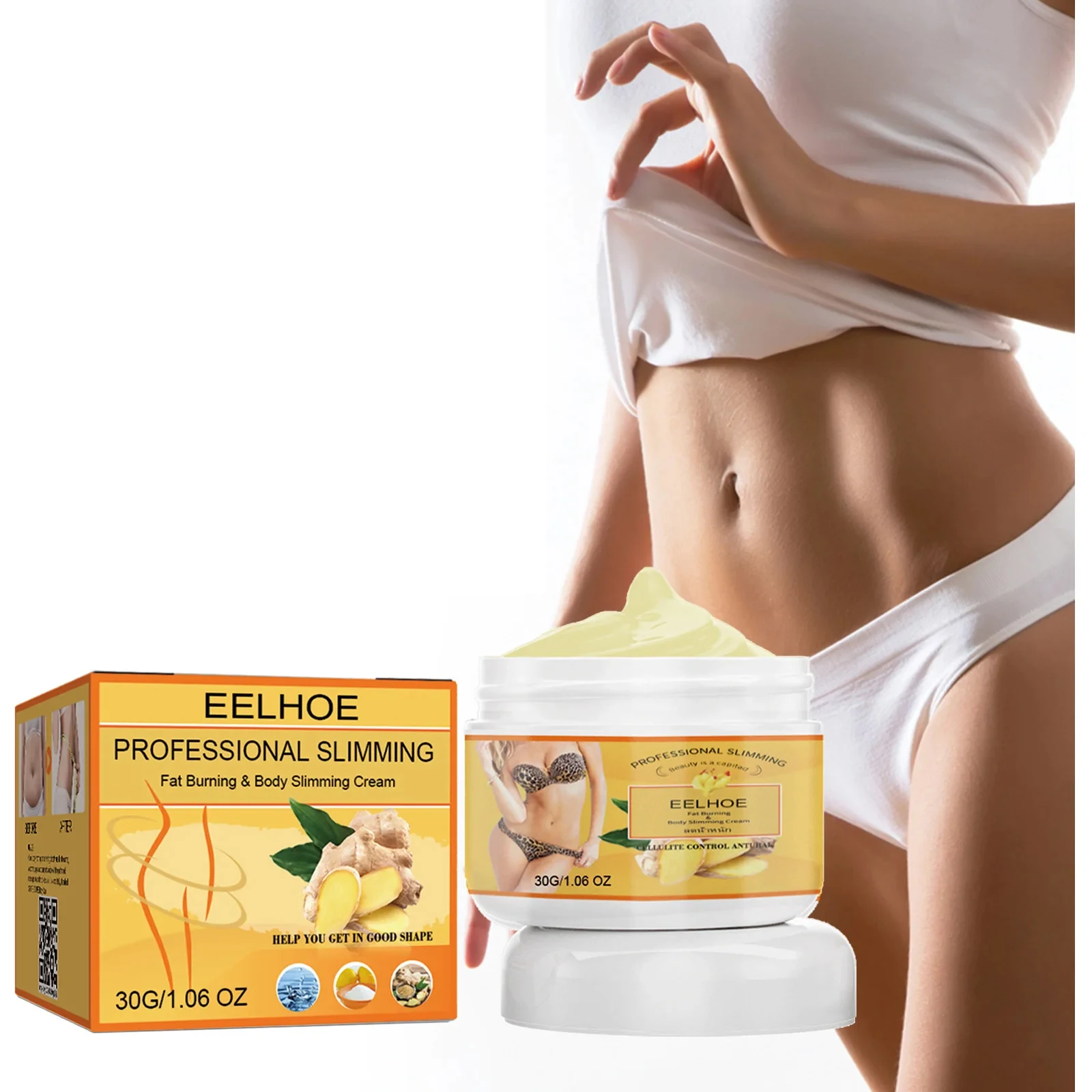 EELHOE Slimming Cream Full Body Sculpting Anti Cellulite Belly Firming Tightening Cream Nourishing Body Oil Massaging Cream 30g