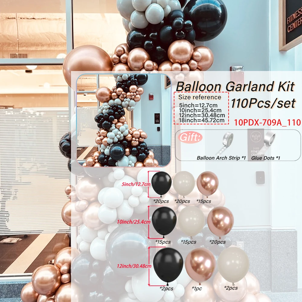 طقم قوس البالونات لحفلات العمر، وحفلات أعياد الميلاد، والاحتفالات العطلات، والديكور الداخلي والخارجي للغرف #2