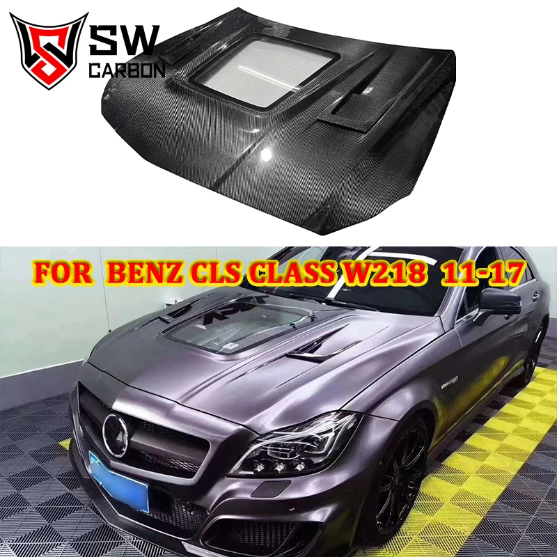 

Прозрачный стеклянный колпачок из углеродного волокна для Mercedes-Benz CLS-Class W218 CLS63 AMG 2011-2017, передняя крышка клапана двигателя, колпачок, автозапчасть