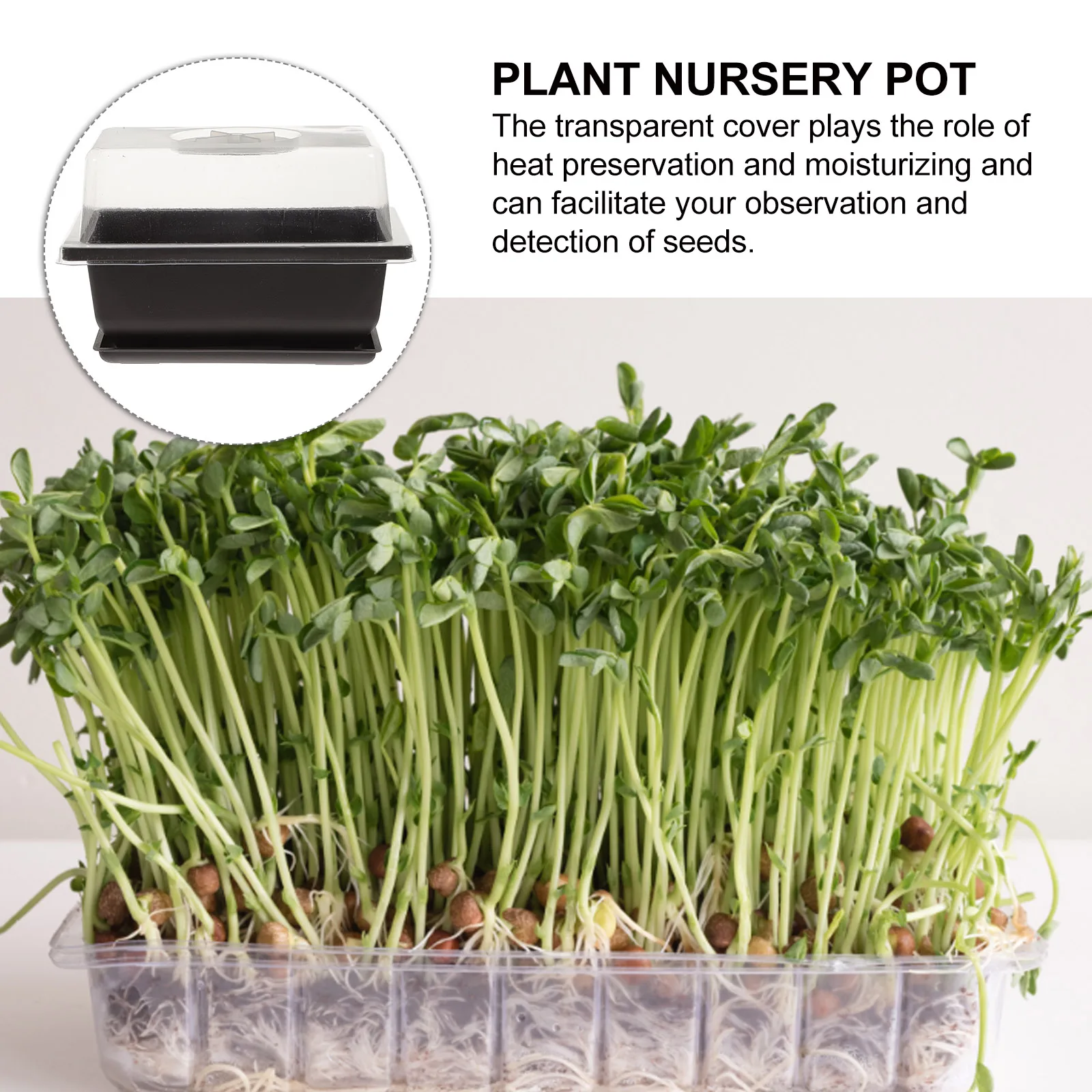

Seedling Pot 2 Sets Square Plastic Tray Indoor Gardening Growing Supplies Planter Pots Hydroponic Plant Nursery Tools Balcony