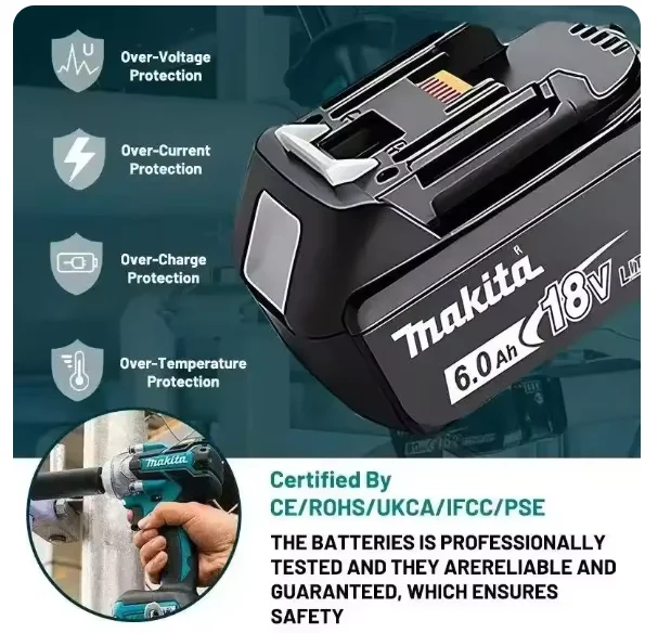 Makita 18V 6.0Ah Powerful long-lasting Rechargeable Battery+charger ,For Makita Power Tools Battery