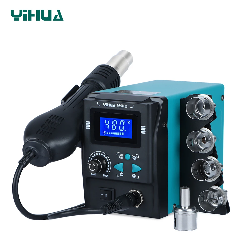 YIHUA 959D-II 700W Easy Plug-pull Nozzles Hot Air Gun Rework Soldering Station Phone Repair Welding Tools