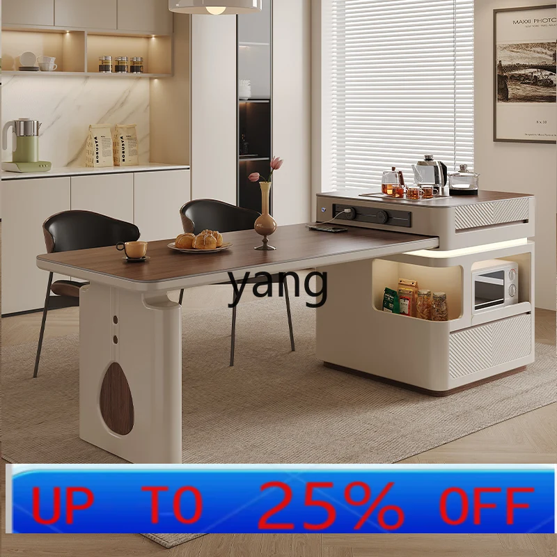 

Lmm island table integrated tea making household open kitchen retractable guide table