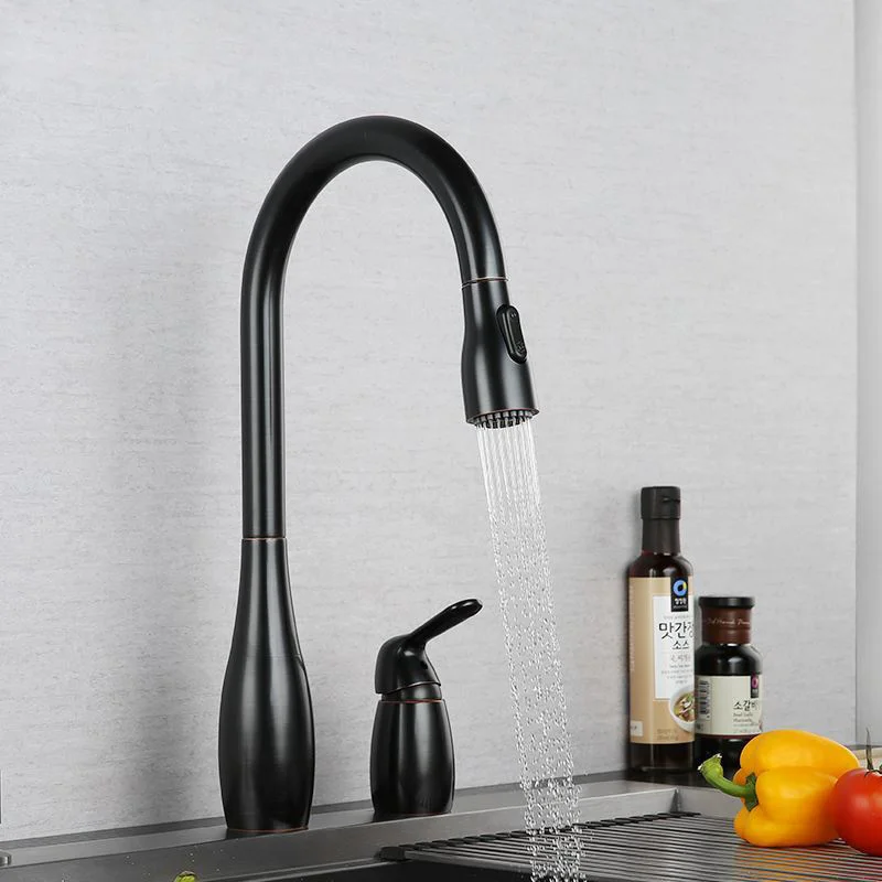 Modern Luxury Kitchen Faucet Brass Material Double Hole Sink Faucet Rotatable Mixer Pull Out Kichen Hot&Cold Mixer Tap Gold