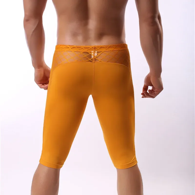 الرجال الملاكمين الملابس الداخلية الرياضية BoxerShorts تنفس طويلة تشغيل السروال السراويل الرياضية نحيل السراويل الرجال ركض