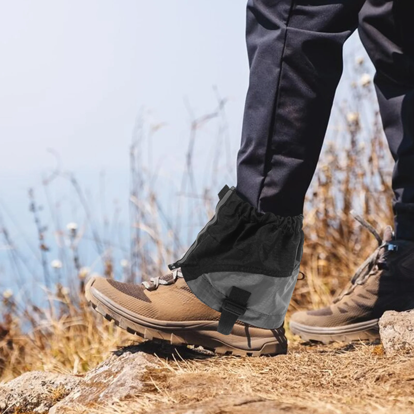 1 paar zanddichte overschoenen voor buiten, korte beenkappen, ademende wandelschoenovertrekken, sneeuwbeenbeschermers voor heren en dames