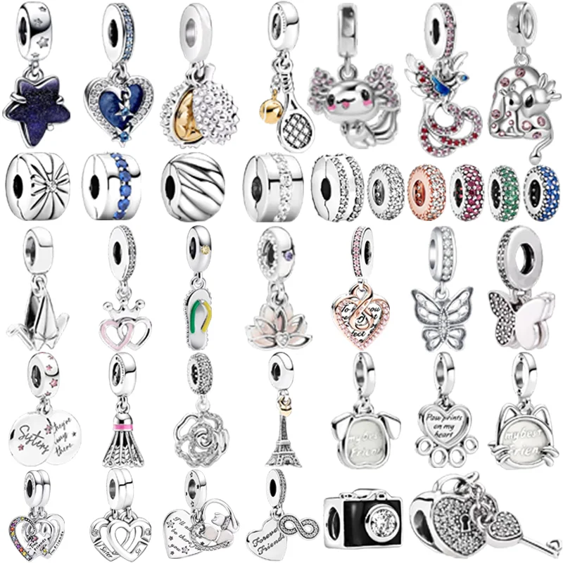 

Новые DIY звезда, сердце, бабочка, замок, несколько серий, подвесные зажимы из бисера, подходят для оригинальной цепочки в виде змеи, ювелирные изделия из стерлингового серебра, подарок