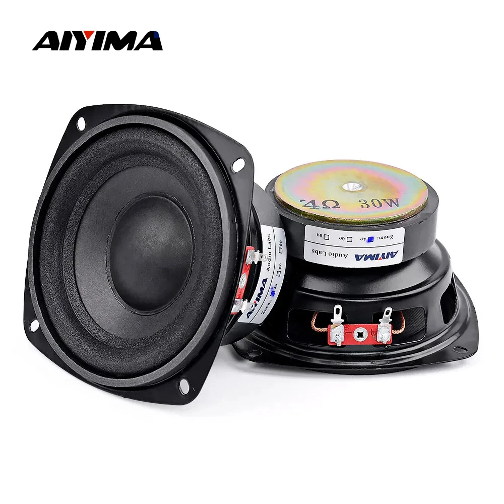 

AIYIMA 2Pcs 4 Inch Audio Woofer Speaker Bass 4 Ohm 30W Hifi Stereo Home Theater Loudspeaker Subwoofer Long Stroke Sound Speaker