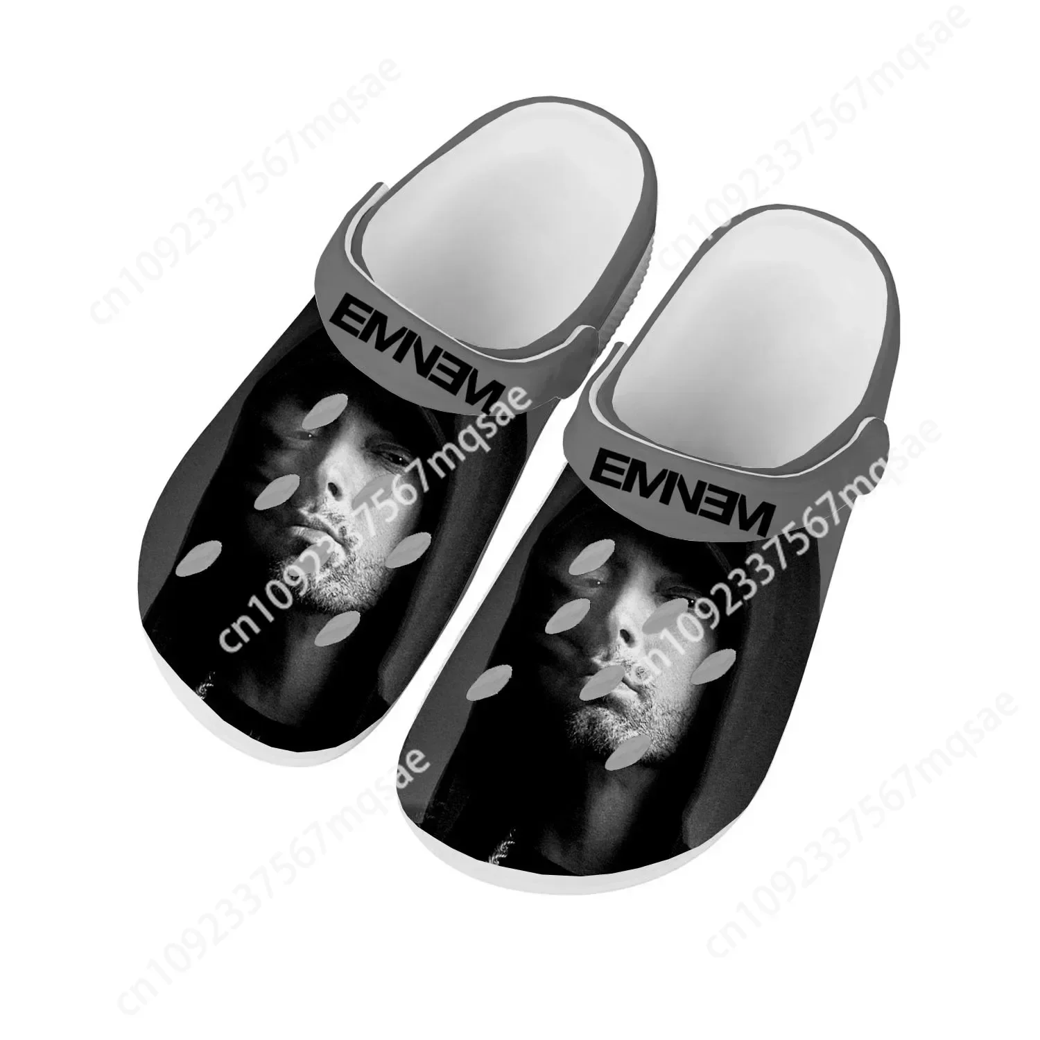 

Eminem Hip Hop Rapper Music Popular Home Clogs Custom Water Shoes Mens Womens Teenager Shoes Clog Breathable Beach Hole Slippers