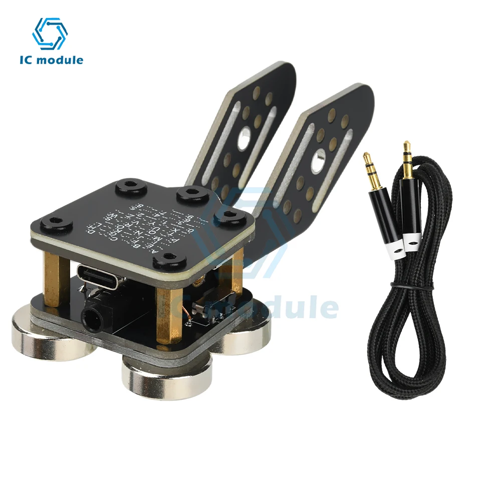 

CW Keyer Automatic Trainer PCB 4 Nd Magnet Bases Double Paddle Automatic Morse Key Trainer with Type-C/3.5mm Audio