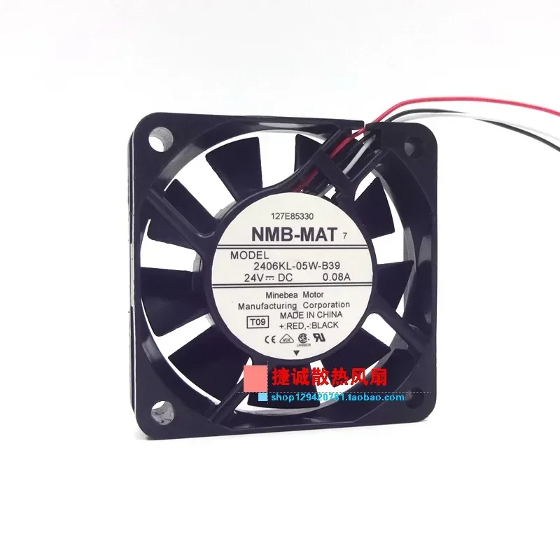 Original NMB 2406KL-05W-B39 B30 6015 6CM 24V 0.08A Inverter Cooling Fan for Electronics Enclosures and Power Supplies