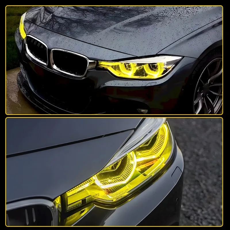 Yellow DRL LED Chip Board Headlight Angel Eyes Modules For 2016 2017 2018 BMW F30 3 Series 320I 330I 340I Daytime Running Light