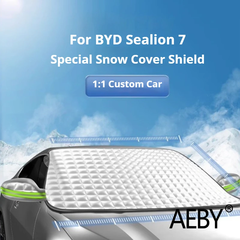 

AEBY For BYD Sealion 7 2024 Car Snow Cover Windshield Frost Protector, Winter Anti-Ice Waterproof Windshield Sunshade Snowboard