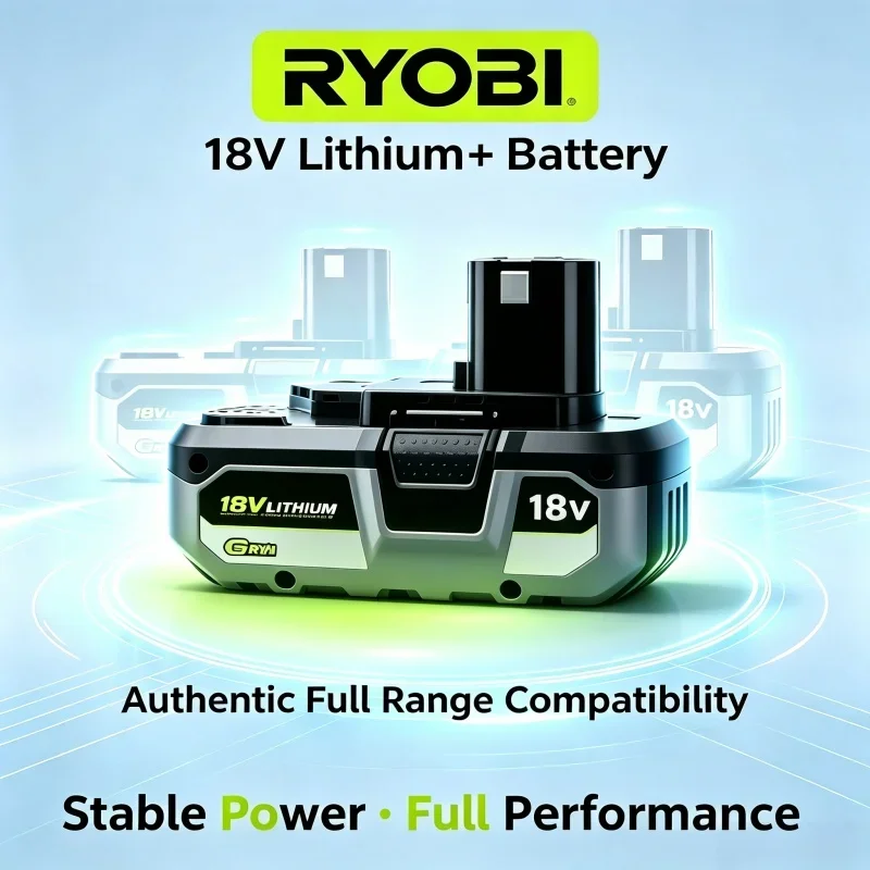 RYOBI 18V 8.0Ah Genuine Rechargeable Battery, High Capacity Stable Performance No Memory Effect Compatible P104 P107 P108 P109
