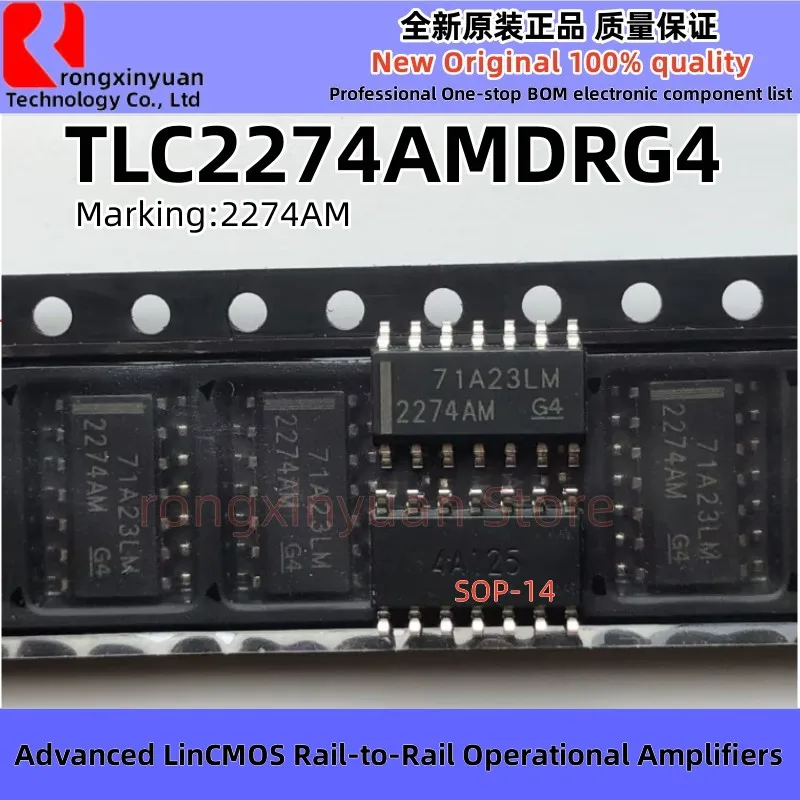 10Pcs/lot TLC2274AMDRG4 TLC2274AMDR 2274AM TLC2274 SOP14 Advanced LinCMOS Rail-to-Rail Operational Amplifiers 100% New original