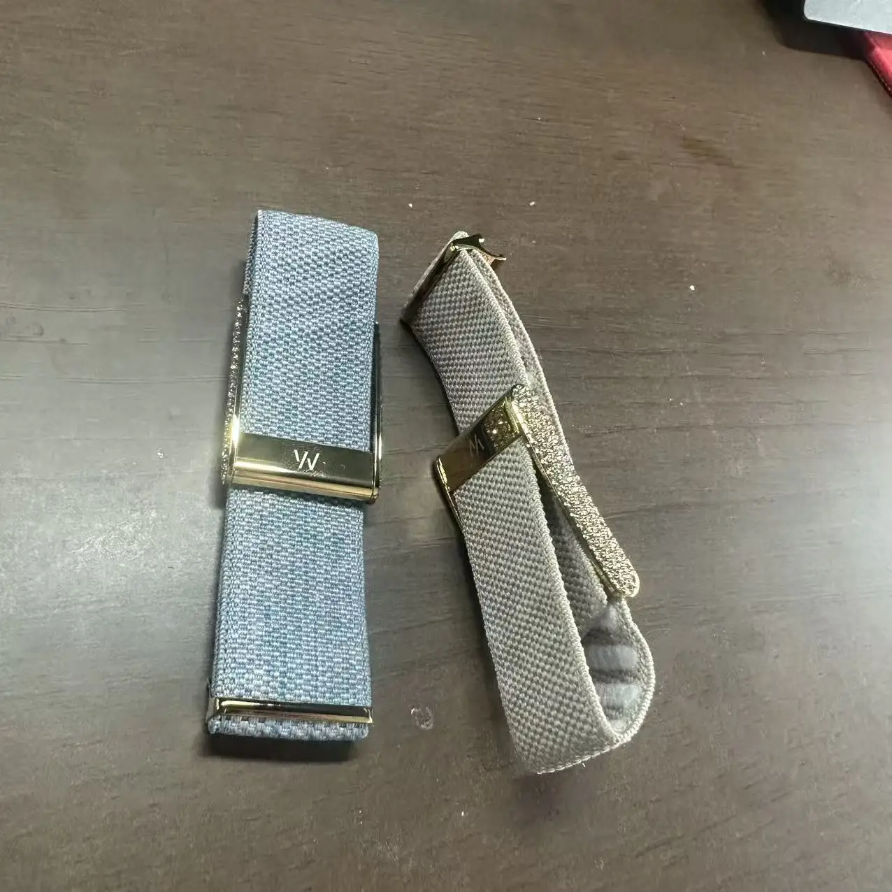 

Diamond-Embedded For Whop5.0 Straps Nylon Woven Elastic Shiny Wristband with Full-Diamond Bright Gold Metal U-Frame Band