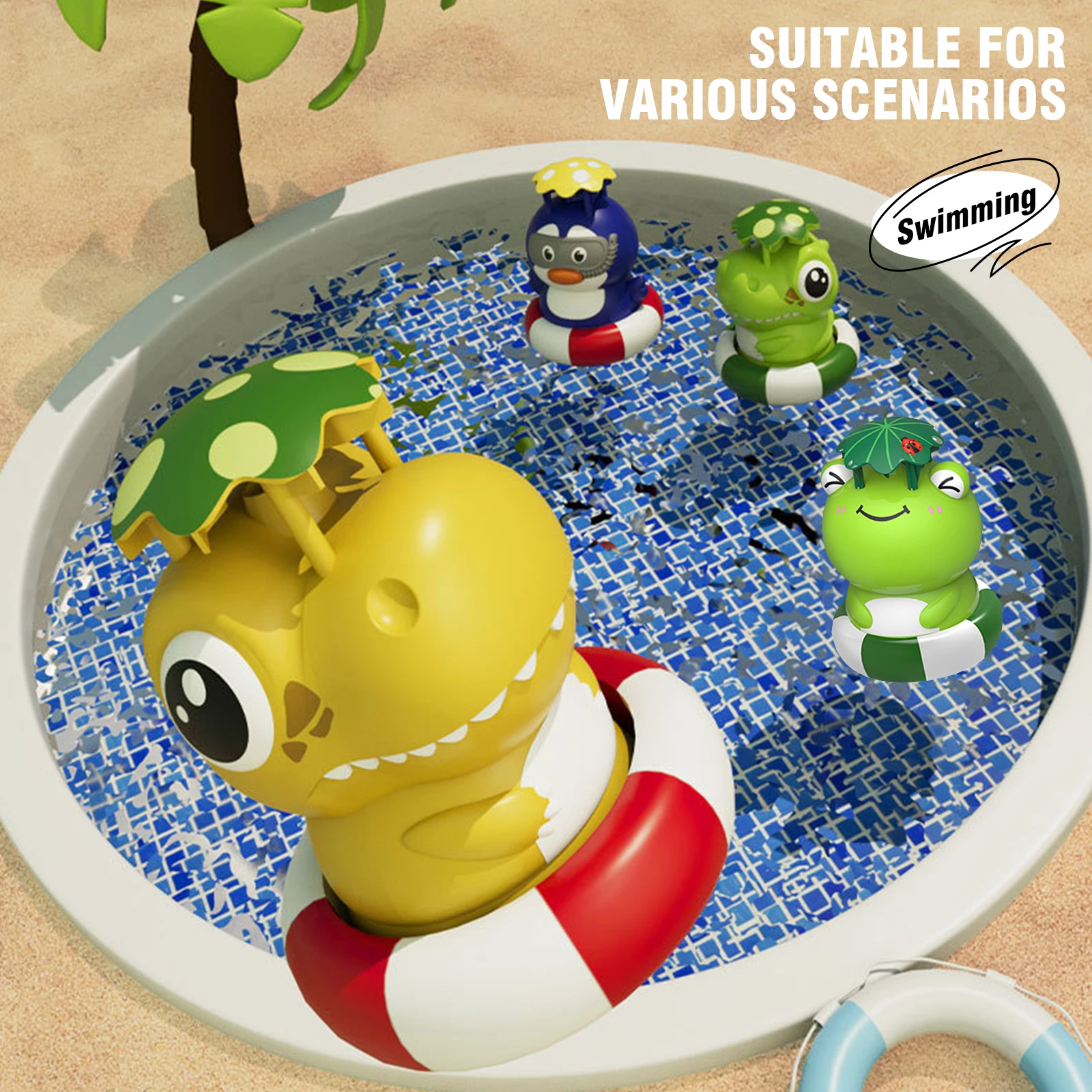 Cartoon Wasser Spray Fliegen Pinguin Frosch Dinosaurier Spielzeug Outdoor Brunnen Rotation Sprinkler Kinder Wasser Bad Pool Spielzeug Weihnachten Geschenk