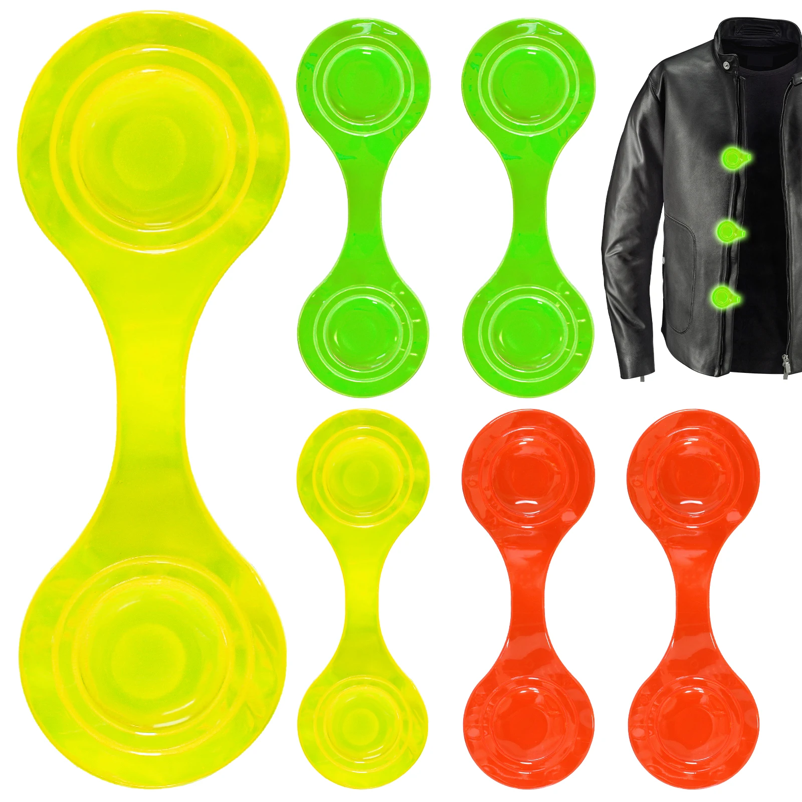 6 قطع من المشابك المغناطيسية العاكسة للدراجات الهوائية الآمنة للأطفال وحقائب الظهر العاكسة لأجزاء المشي الليلية