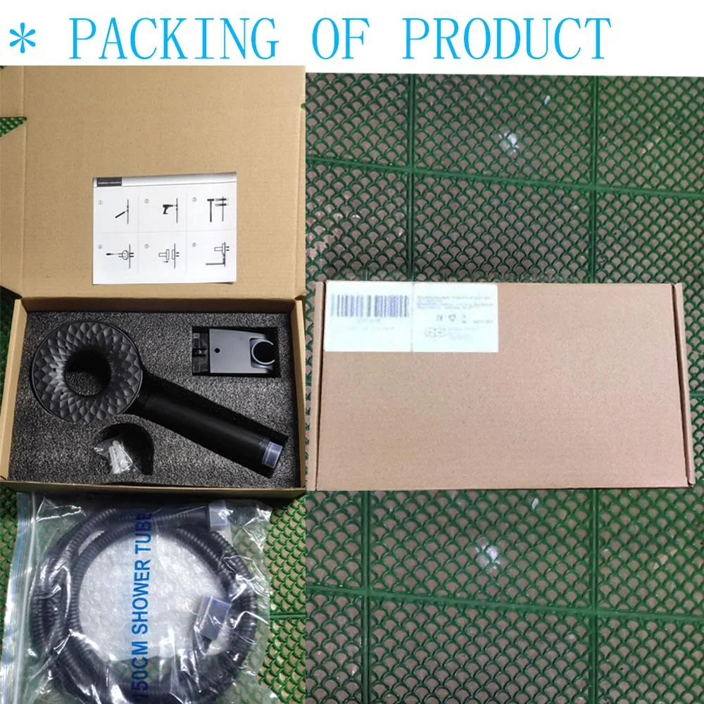 Handheld Rain Shower with Base and Shower Tube Set Titanium Gold