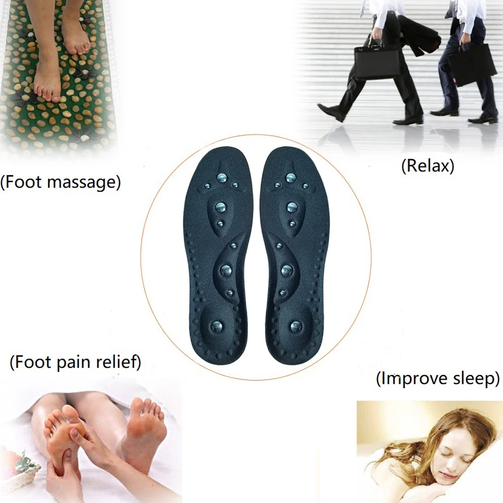 

1 Pair Magnetic Massage Insoles Size Pu Fit All Shoes Foot Care Tool Accupressure Insoles For Pain Relief Energy Recovery