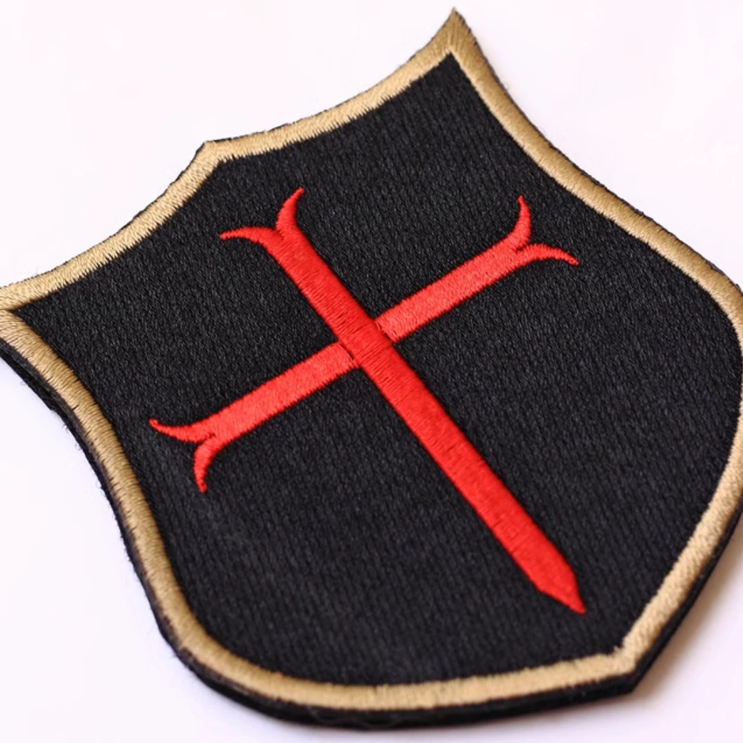 Cross Shield Embroidered Armband Backpack Patch