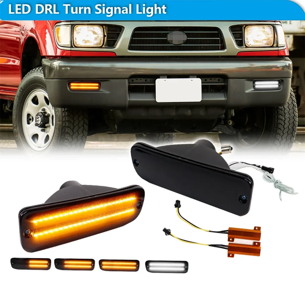 

Для Toyota Tacoma 4WD DLX RWD автомобильный переключатель динамический янтарный светодиодный передний бампер указатели поворота белый DRL парковочные/дальные огни