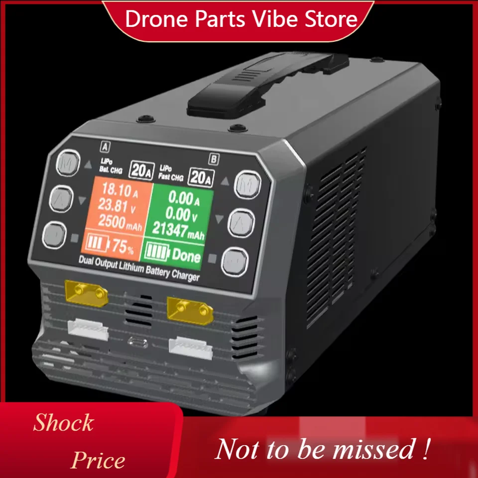 

Зарядное устройство DPSKYRC PC1080neo для аккумуляторов дронов, двухканальное, 6S LiPo LiHV, 1080 Вт, 20 А, с высоковольтным встроенным резистором, для аксессуаров для дронов