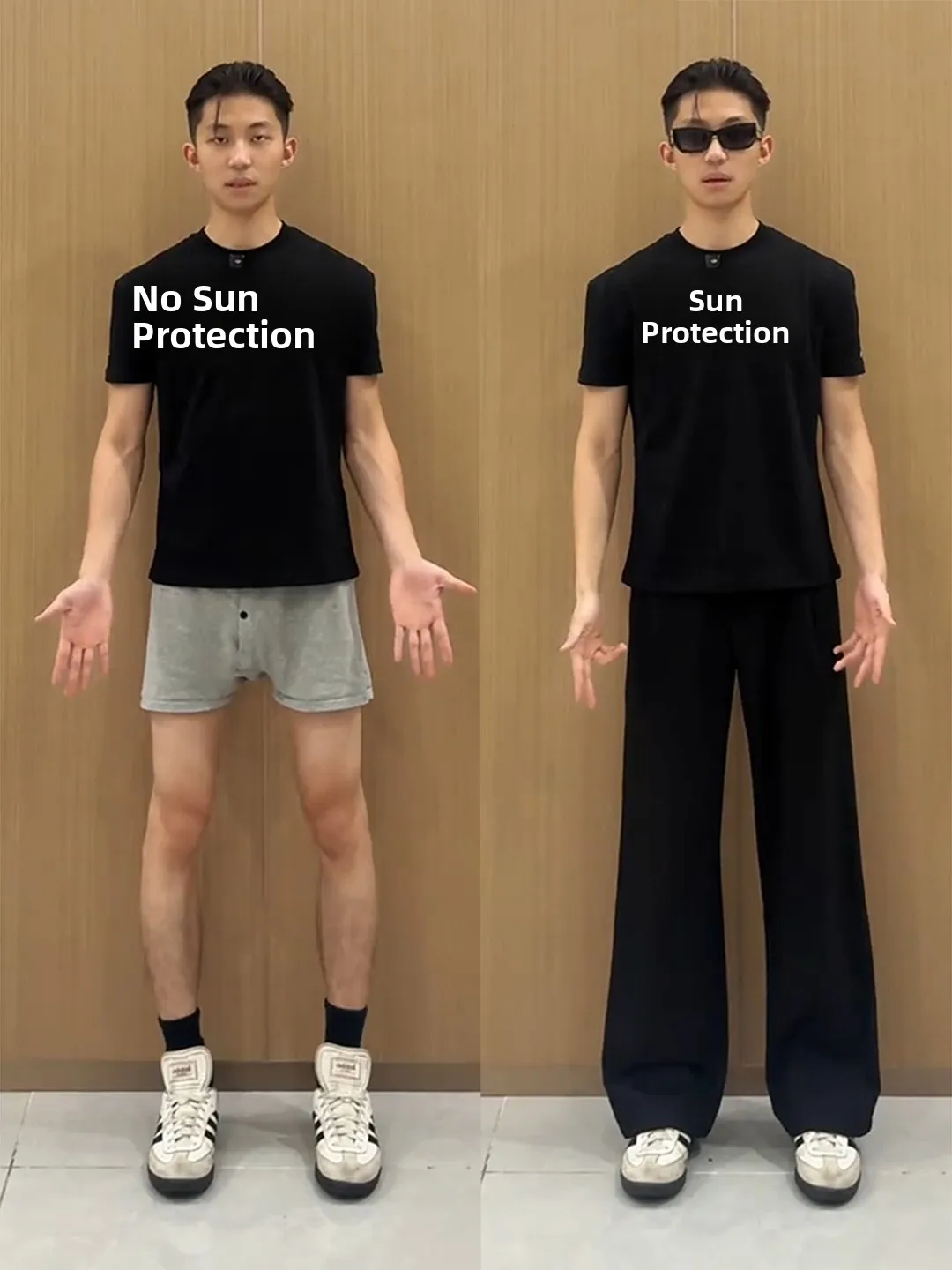 Cleanfit Men's Ice Silk Straight Leg Casual Pants Black Drapey Thin Summer Slimming Trousers Comfortable Breathable Polyester