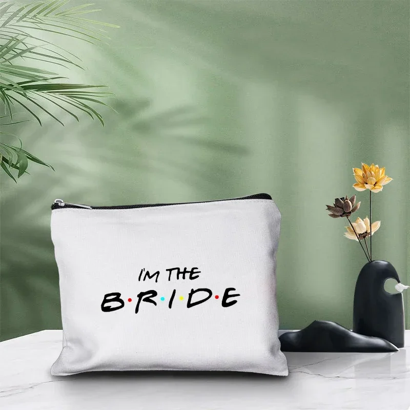 Bride Tribe We will Be Here for You Gift Bag, Wedding Bridal Lipstick, brocha de maquillaje, estuche de joyería, bolsa de almacenamiento de inodoro, monedero pequeño