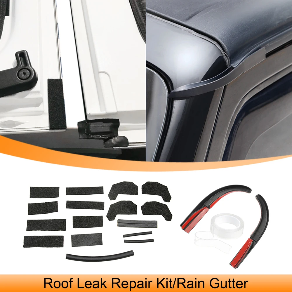 

Car Roof Rain Gutter Extension Rainwater Diversion Slot for Jeep Wrangler JK 2007-2017 Hard Top Seal Leak Repair Kit Accessories